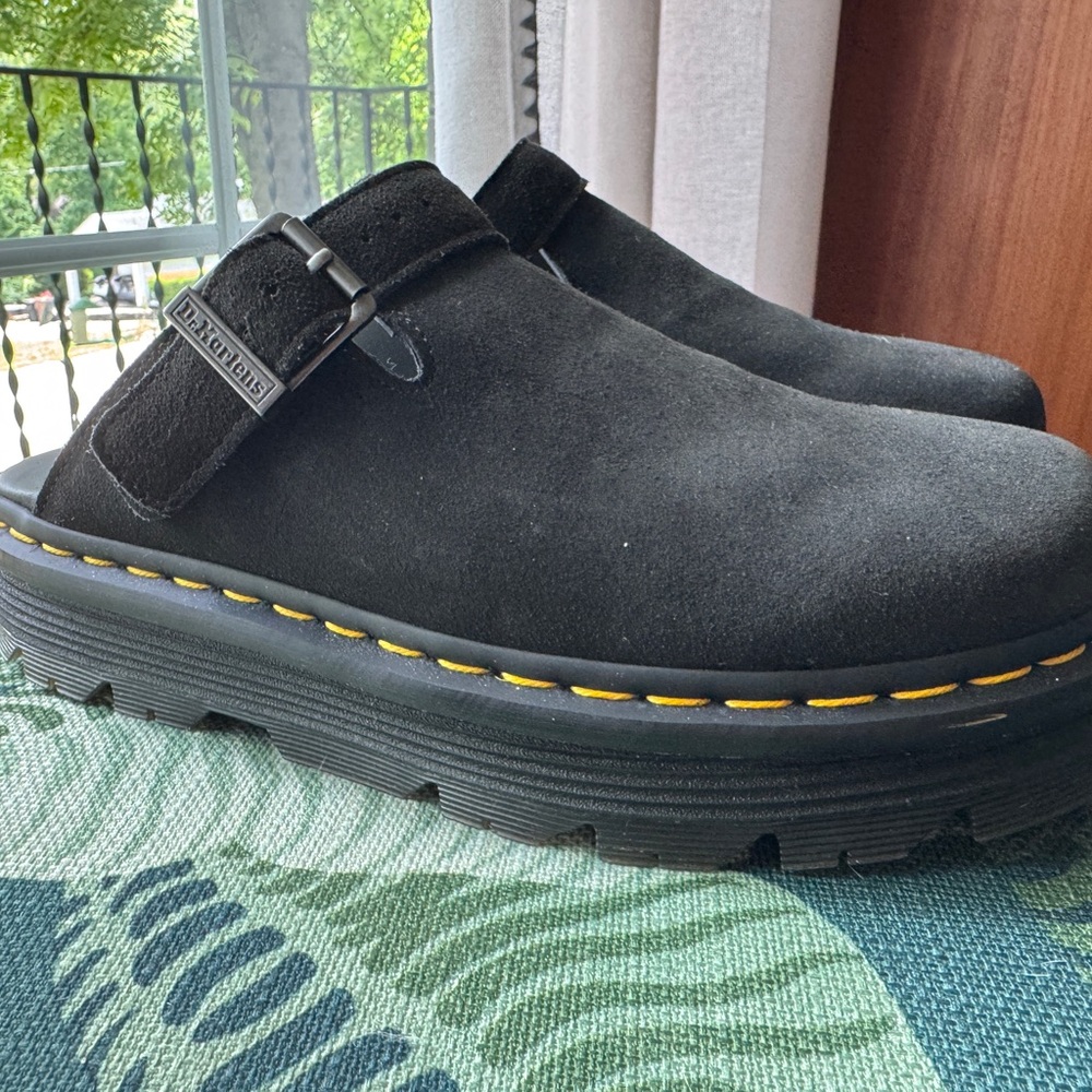 Dr. Martens Black Suede Zebzag Mules / Clogs - Women’s 10 / Men’s 9